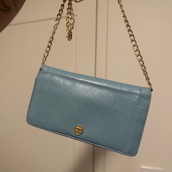 Chanel Blue along Wallet With Unbranded Chain - Picture 1 of 16